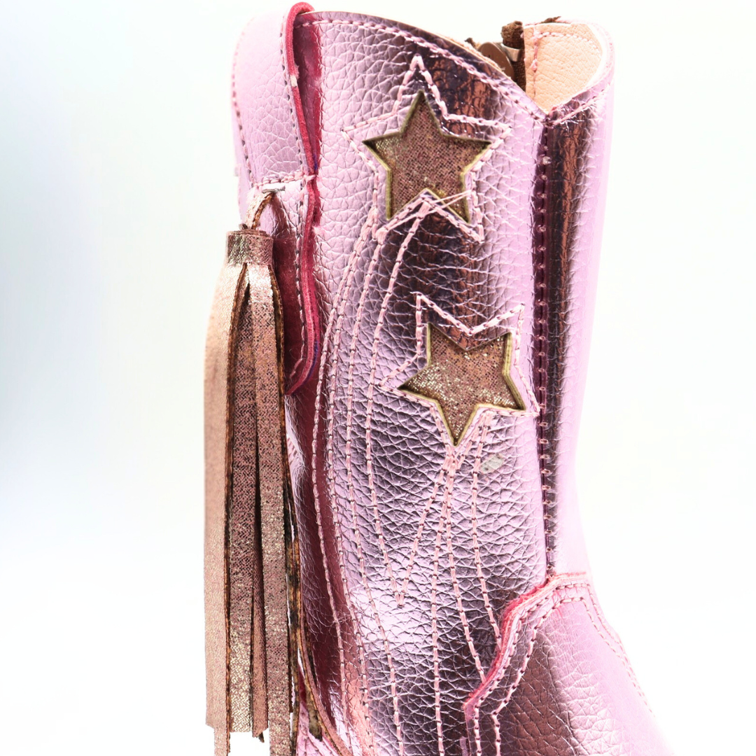 Bota metálica pink para niña - cómoda y resistente | Jakuna