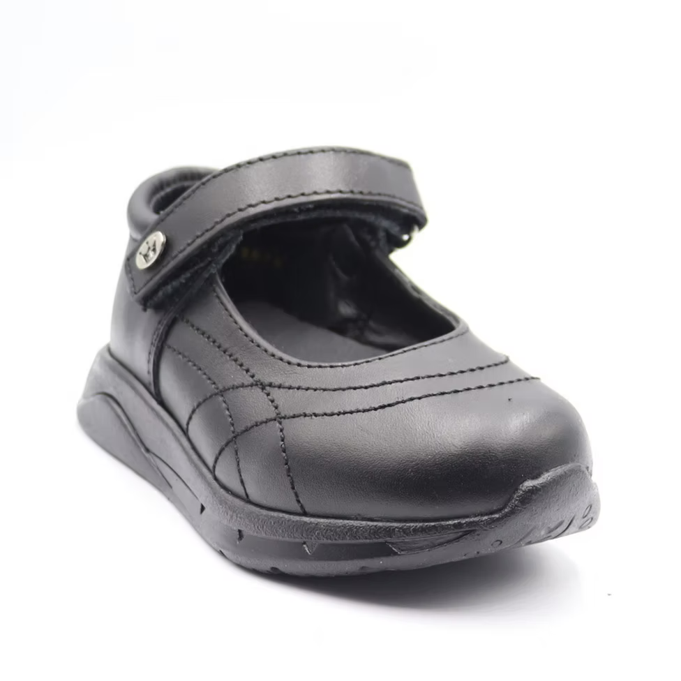 Zapato escolar negro para niña con correa - cómodo y resistente