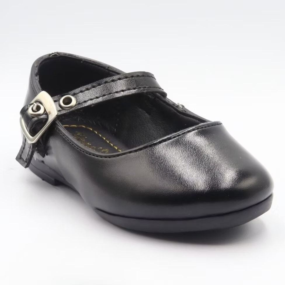 Balerina negra lisa para niña – cómoda y resistente | Jakuna