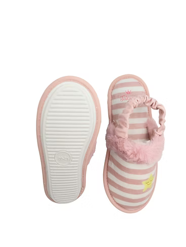 Pantufla rosa con blanco para niña con resorte cómodas | Jakuna