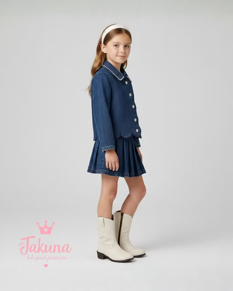 Bota clásica marfil para niña - cómoda y resistente | Jakuna