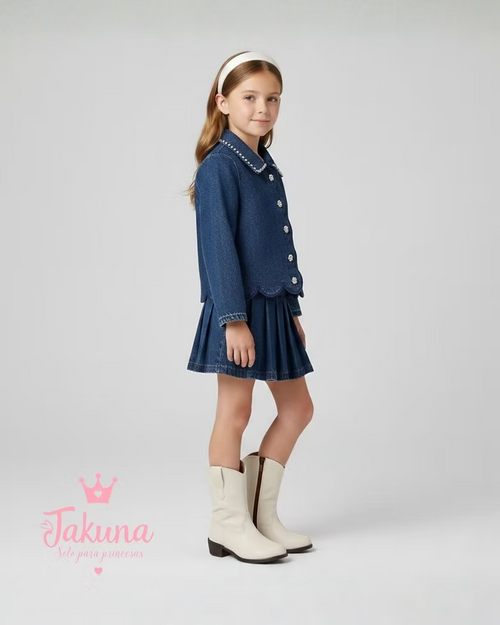 Bota clásica marfil para niña - cómoda y resistente | Jakuna