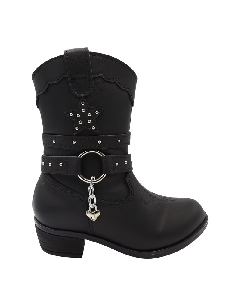Bota negra con estrella para niña - cómoda y resistente | Jakuna