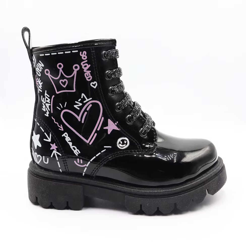 Bota urbana negra para niña - cómoda y resistente | Jakuna