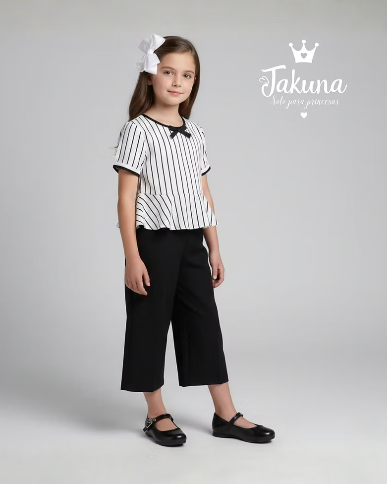 Balerina negra lisa para niña – cómoda y resistente | Jakuna