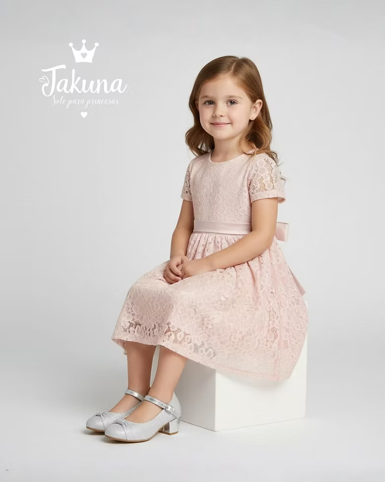 Tacón plata elegante para niña con correa - cómodo y resistente | Jakuna