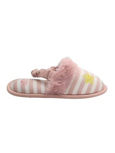 Pantufla rosa con blanco para niña con resorte cómodas | Jakuna