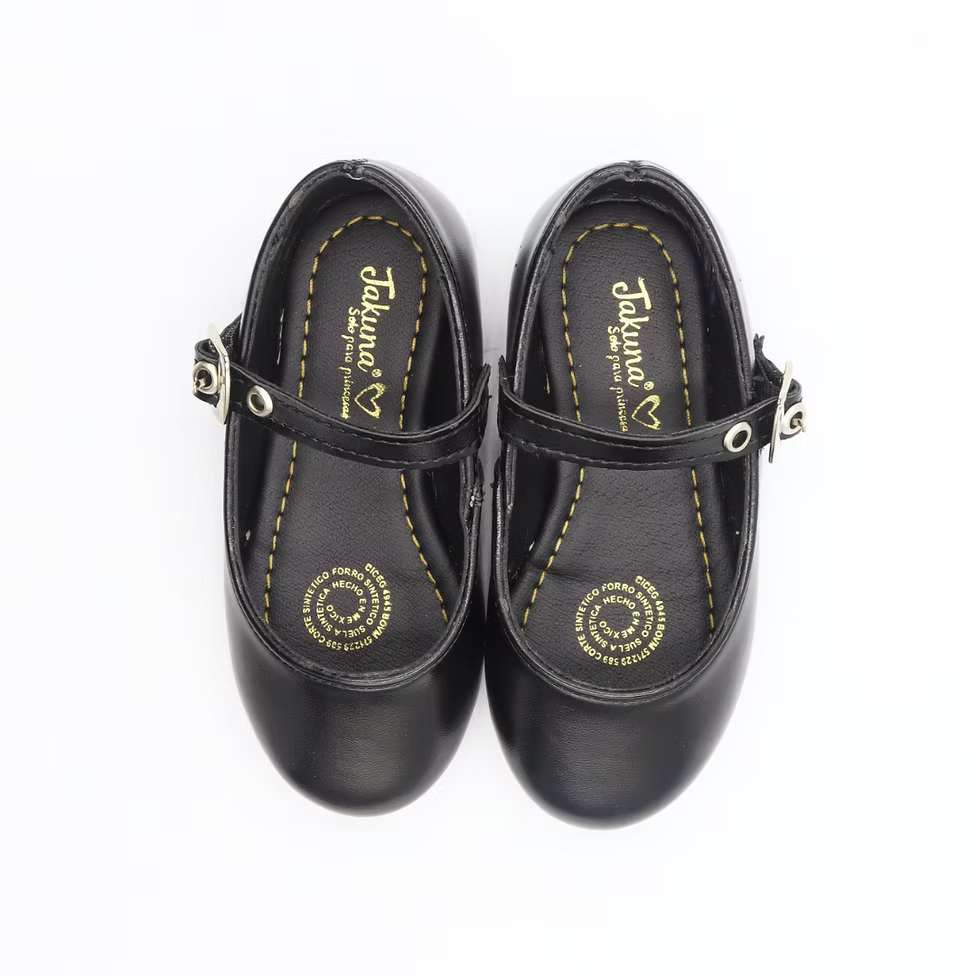 Balerina negra lisa para niña – cómoda y resistente | Jakuna