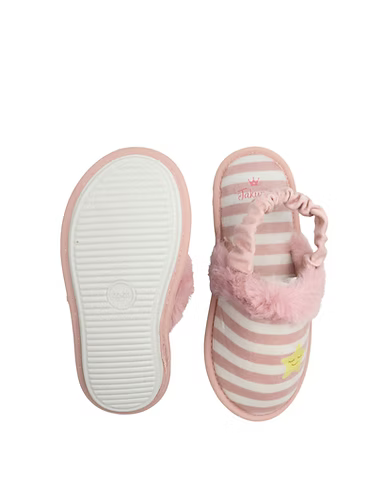 Pantufla rosa con blanco para niña con resorte cómodas | Jakuna