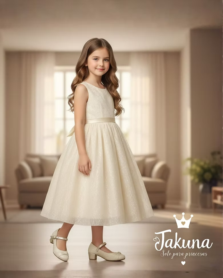 Tacón oro elegante para niña con correa - cómodo y resistente | Jakuna