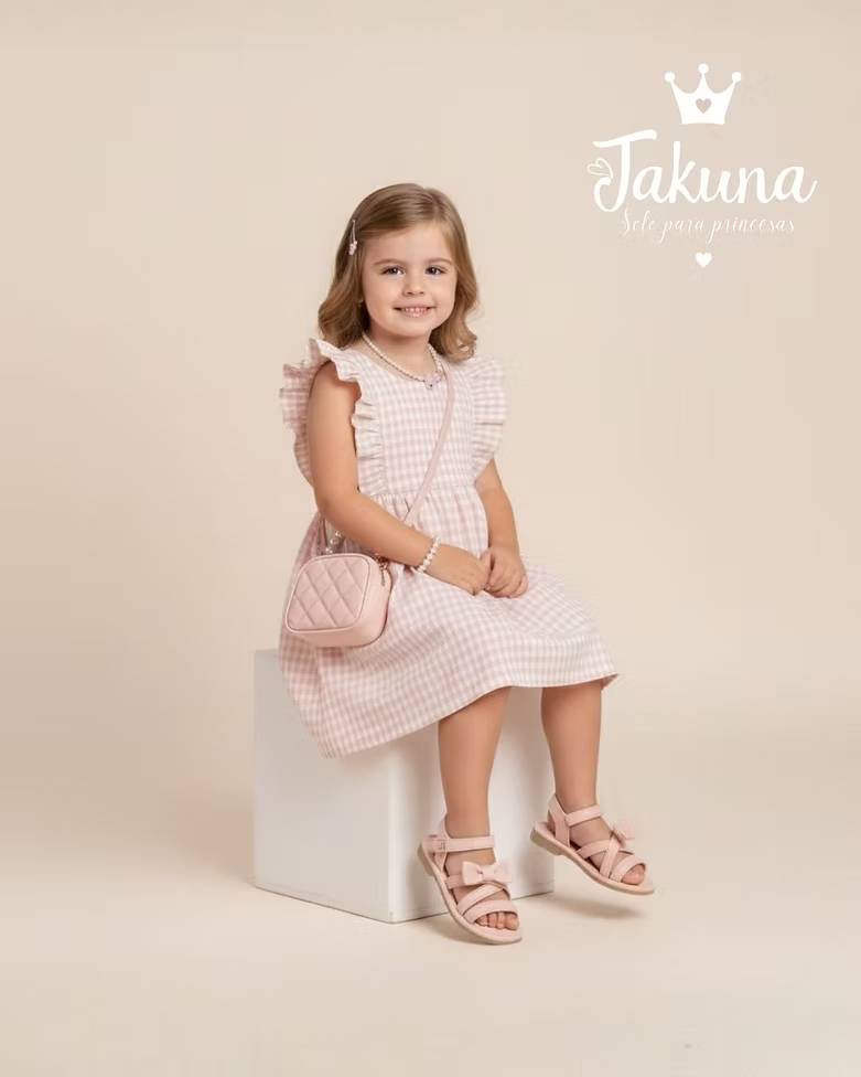 Sandalia rosa cómoda para niña – ligera y fresca para uso diario | Jakuna