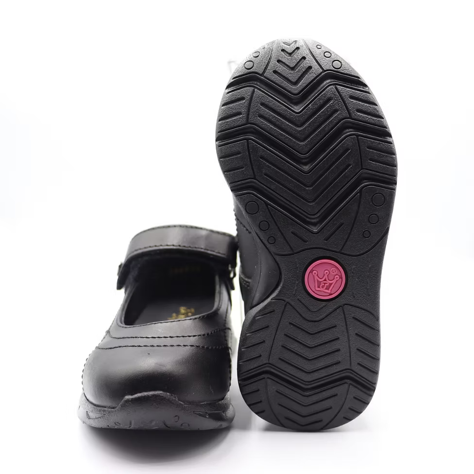 Zapato escolar negro para niña con correa - cómodo y resistente