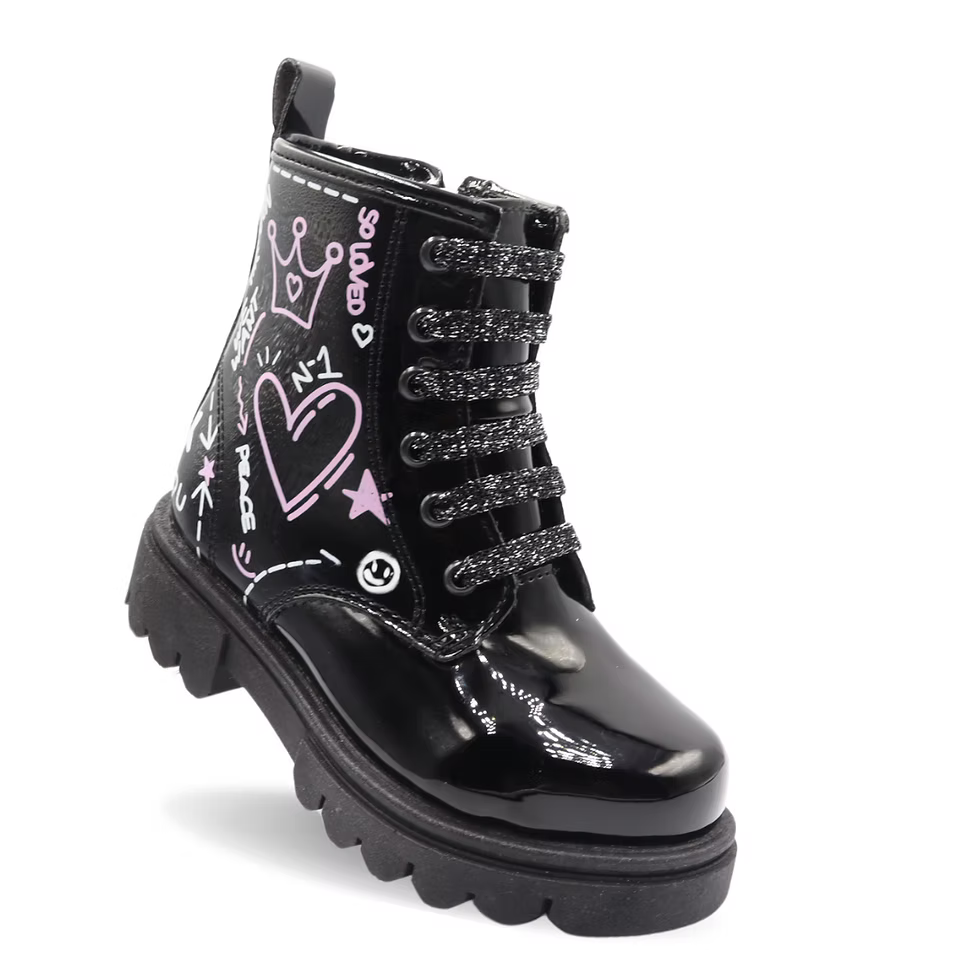 Bota urbana negra para niña - cómoda y resistente | Jakuna