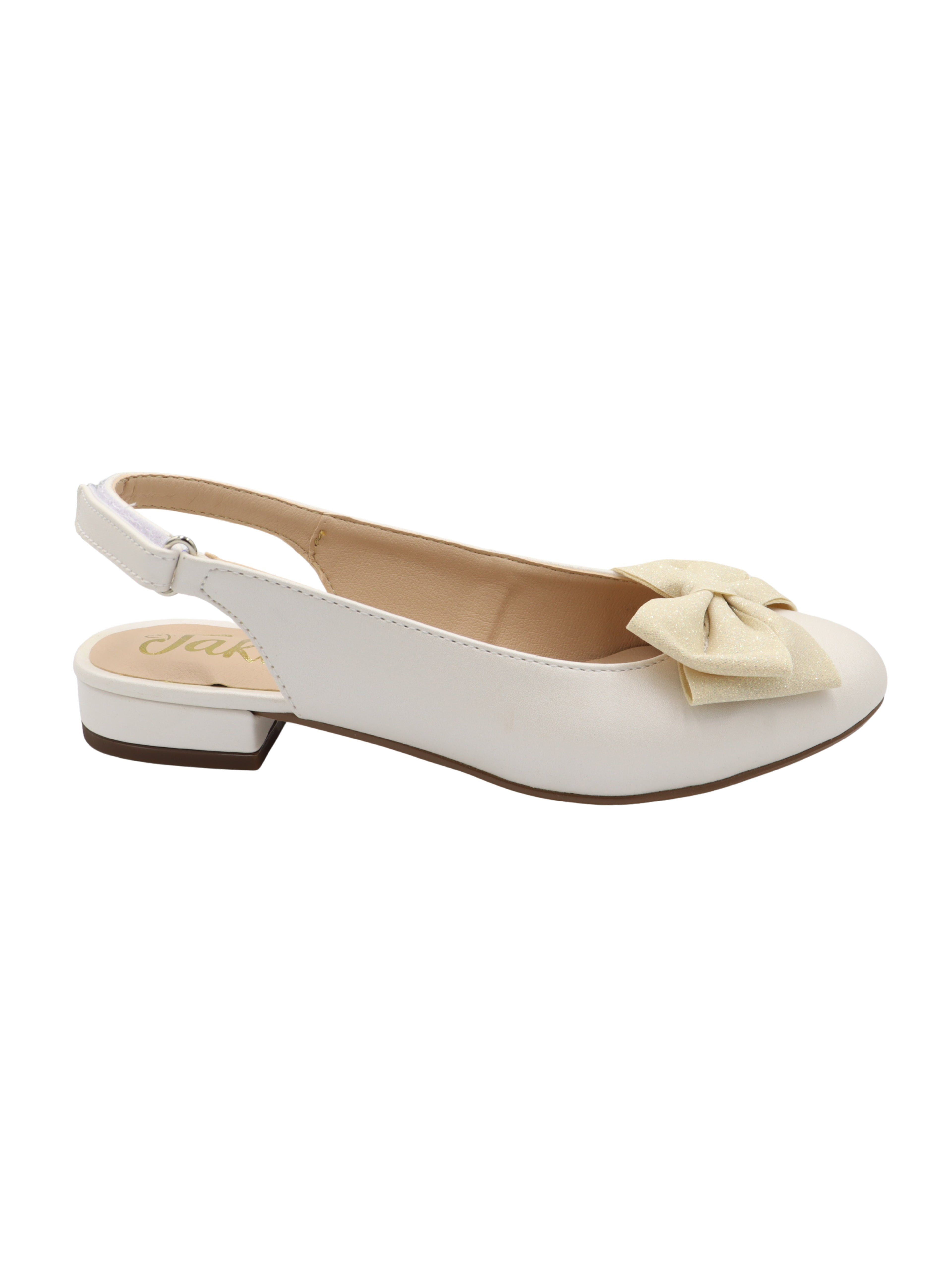Balerina blanca perla con moño para niña - cómoda y elegante | Jakuna