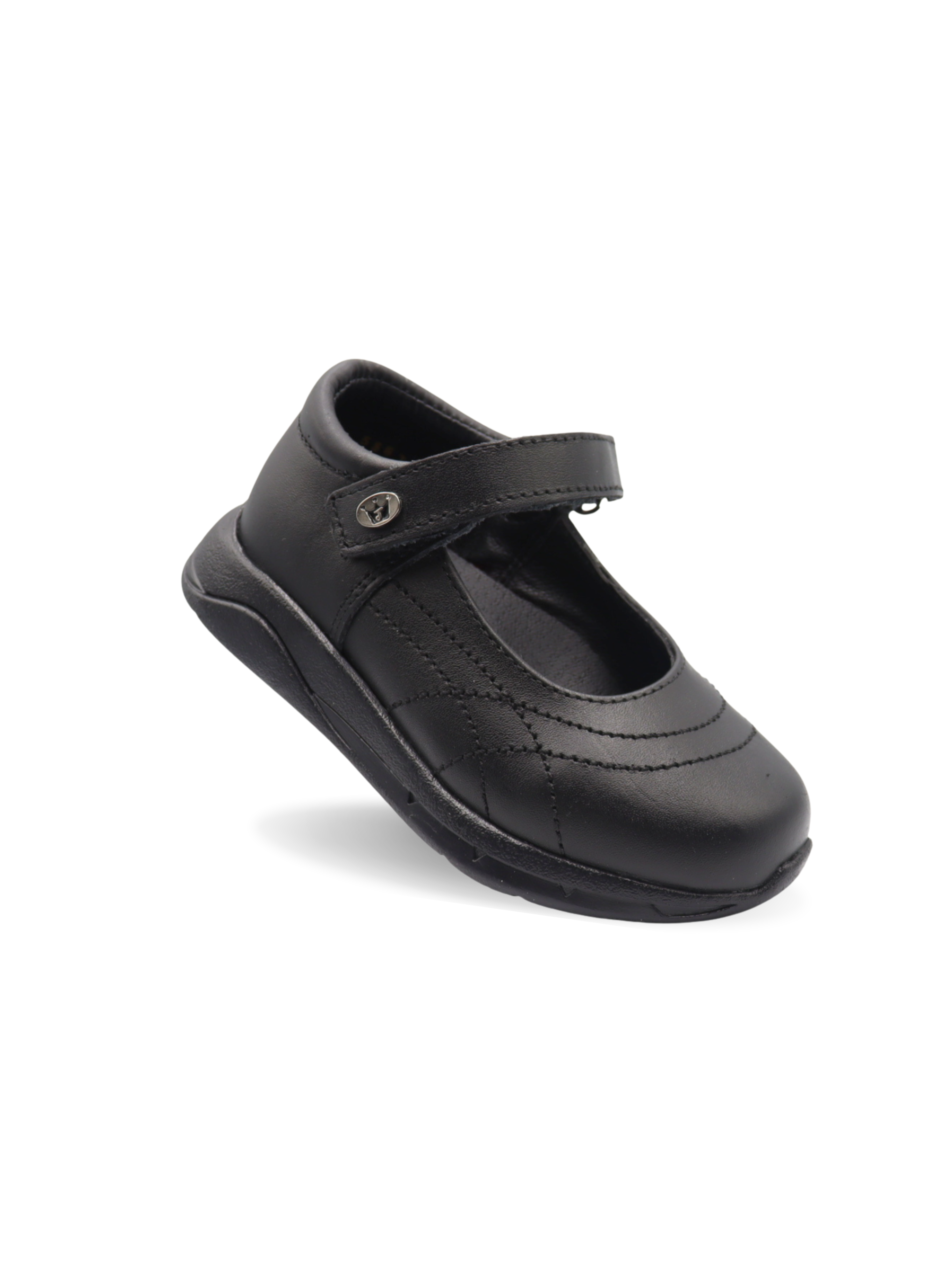 Zapato escolar negro para niña con correa - cómodo y resistente