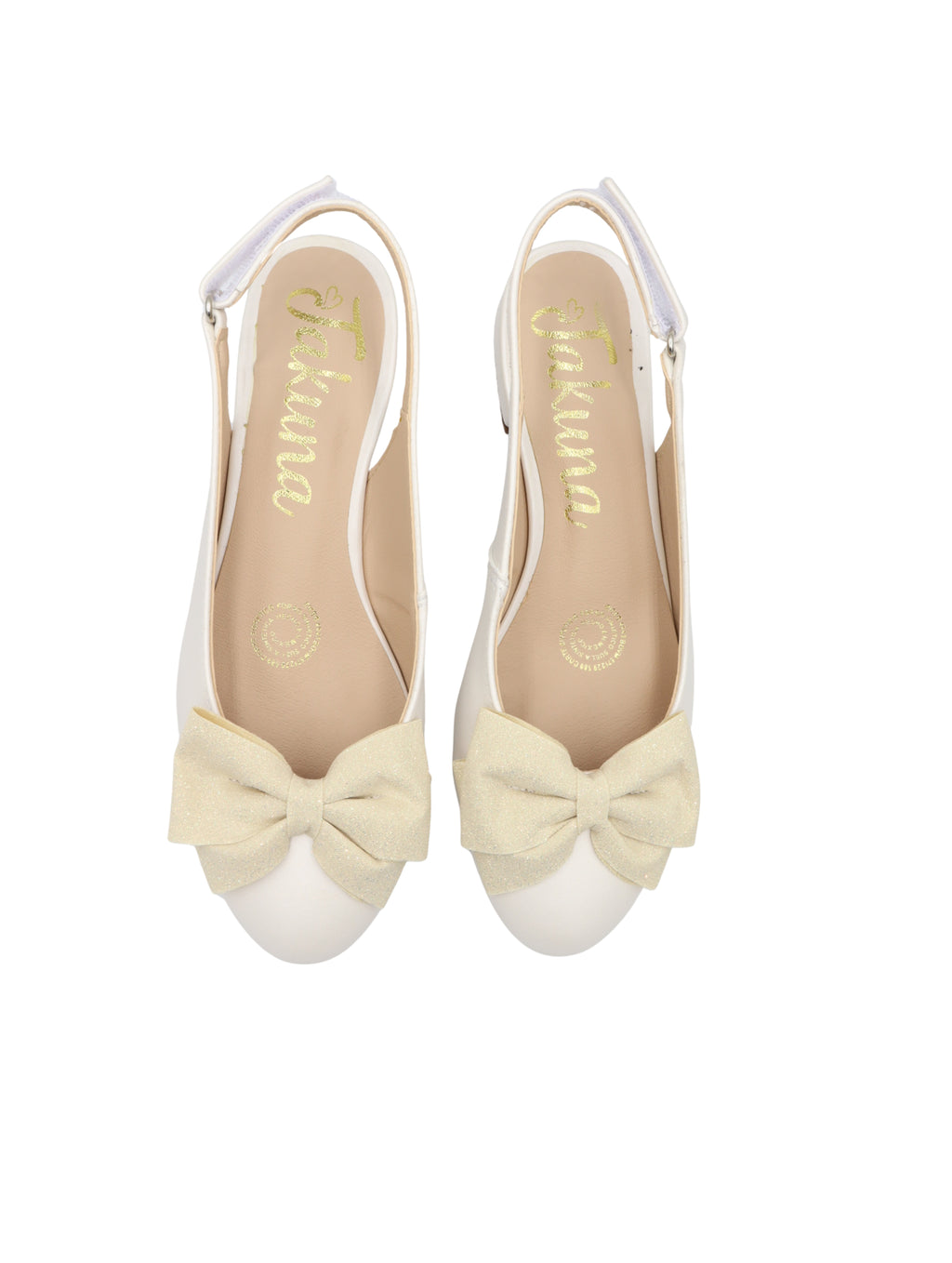 Balerina blanca perla con moño para niña - cómoda y elegante | Jakuna