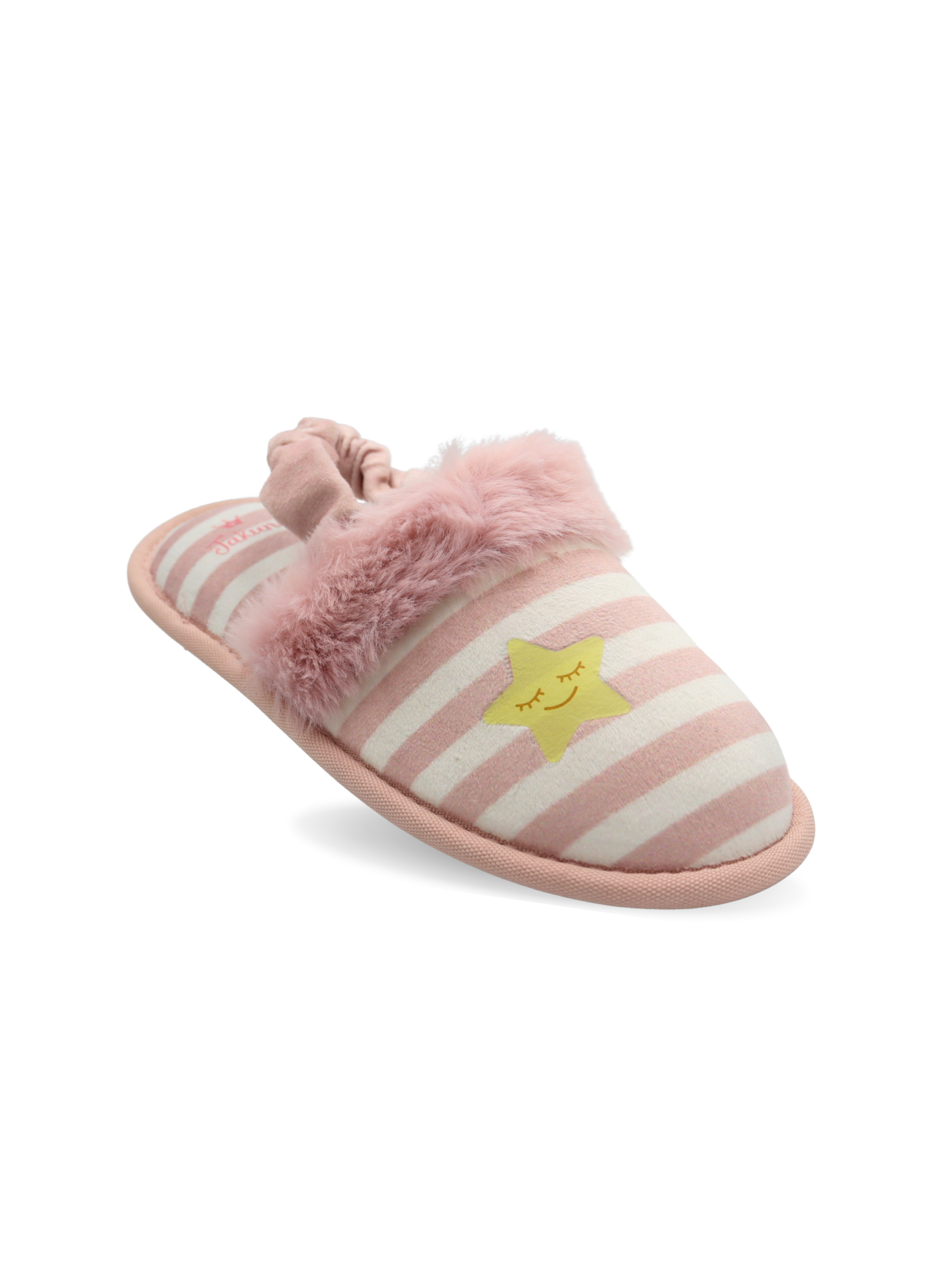 Pantufla rosa con blanco para niña con resorte cómodas | Jakuna