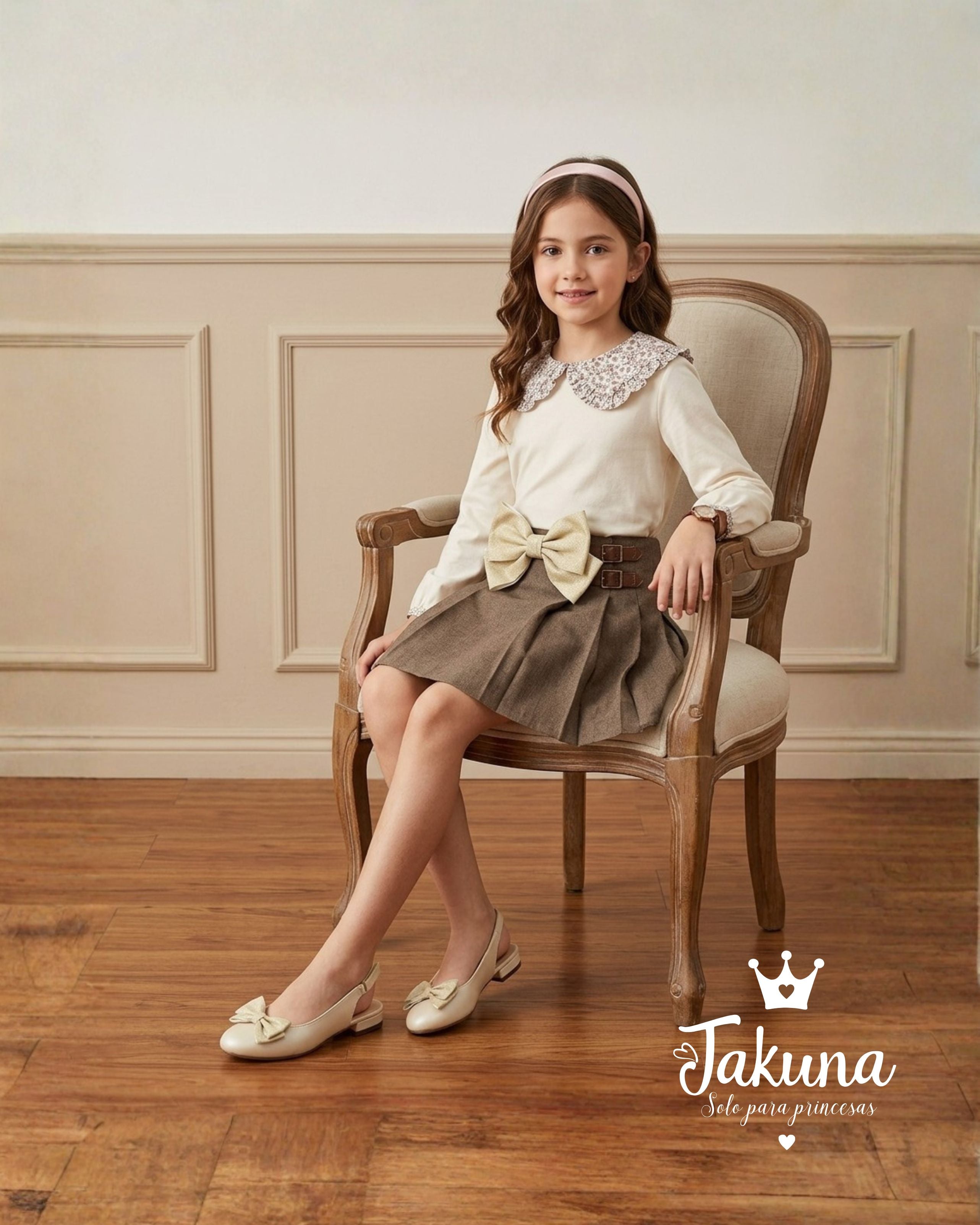 Balerina nacar con moño para niña - cómoda y elegante | Jakuna