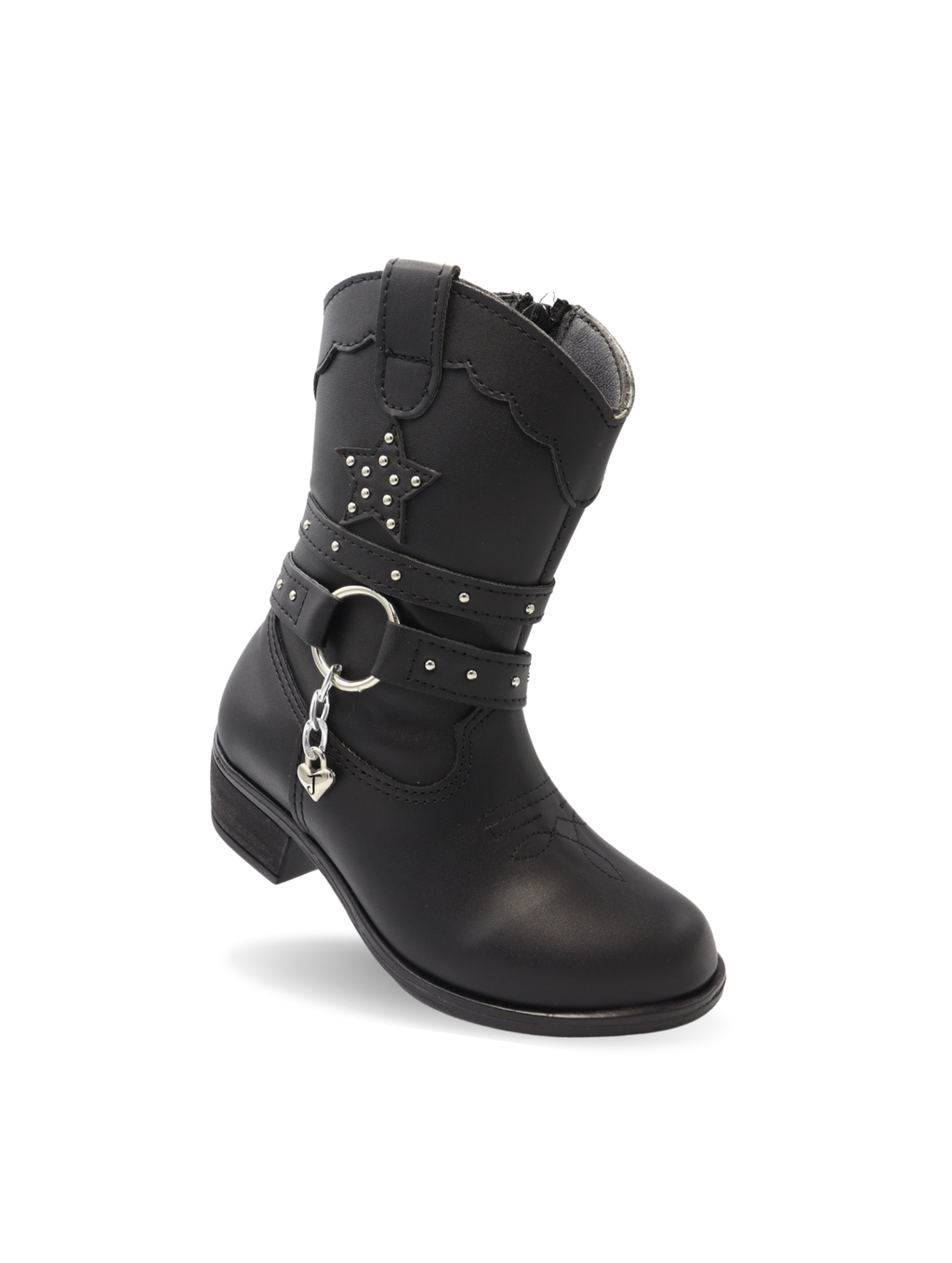 Bota negra con estrella para niña - cómoda y resistente | Jakuna
