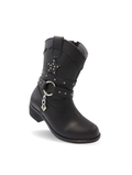 Bota negra con estrella para niña - cómoda y resistente | Jakuna