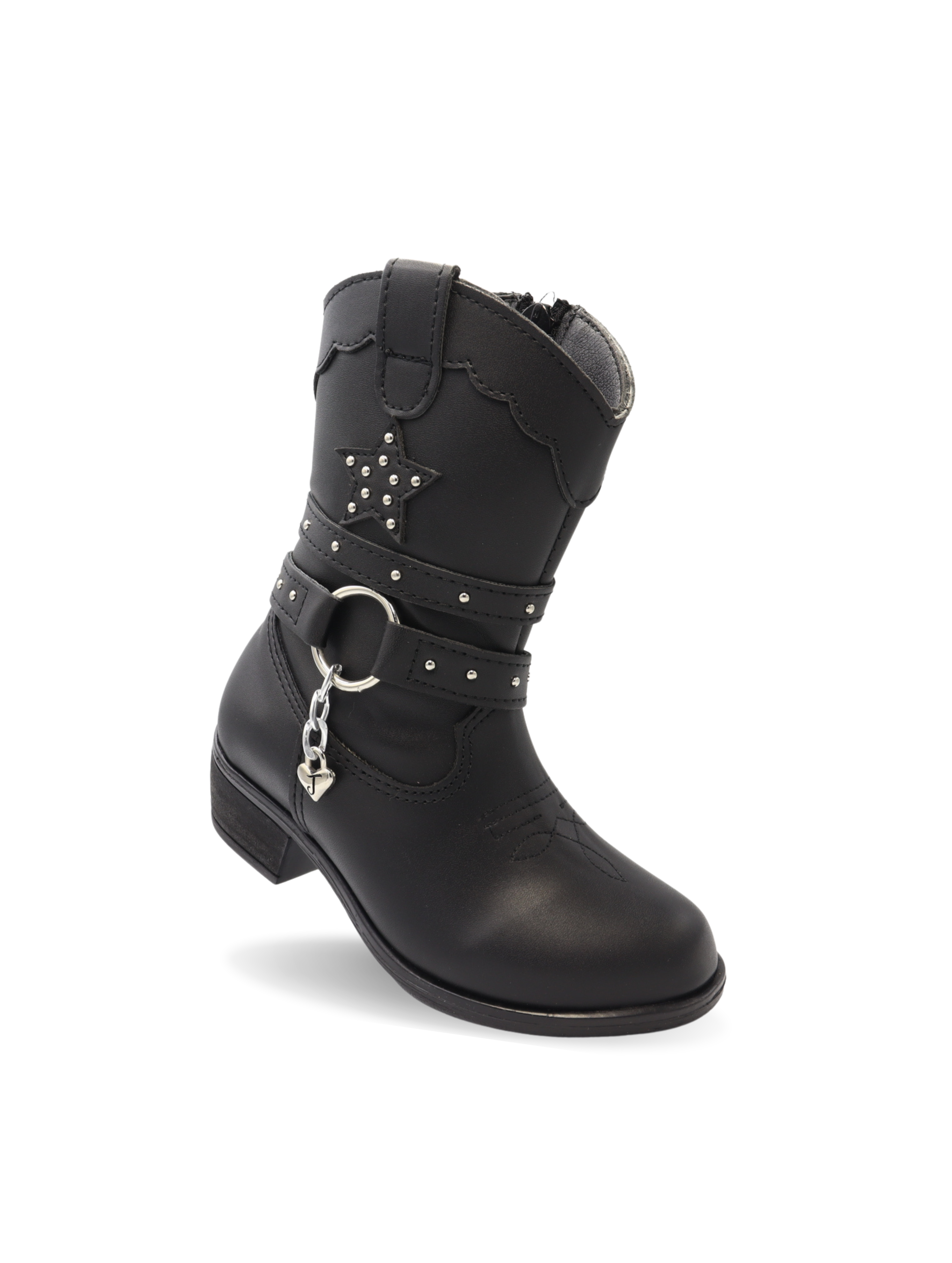 Bota negra con estrella para niña - cómoda y resistente | Jakuna