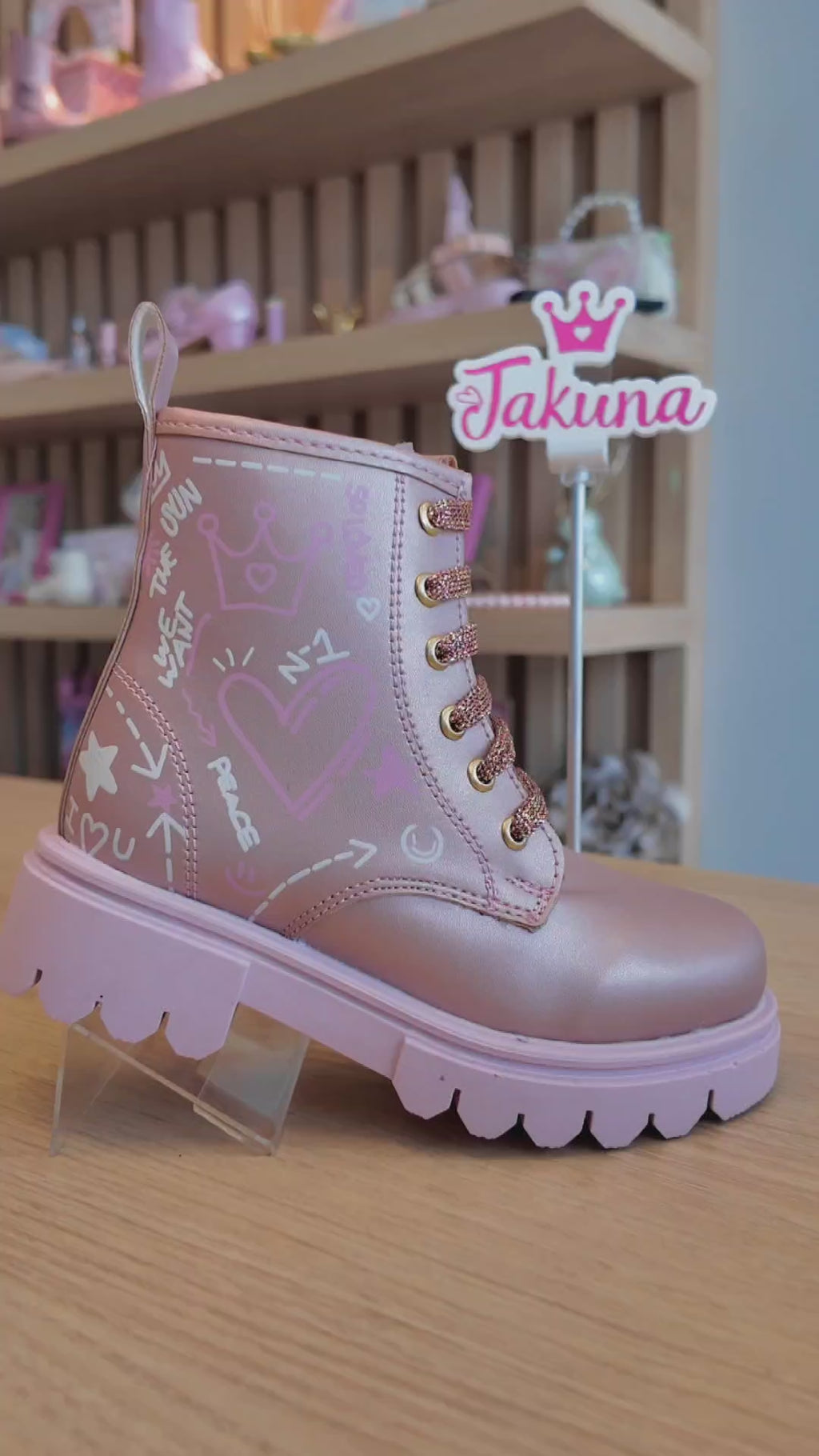 Bota urbana rosa para niña - cómoda y resistente | Jakuna